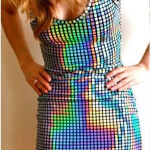 head turning disco ball dress